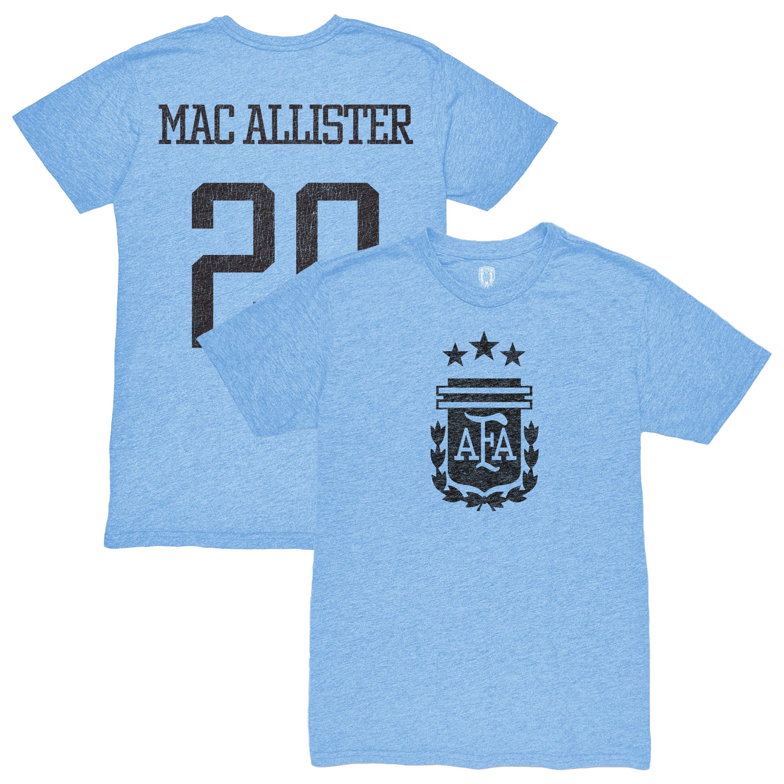 Explore alexis mac allister argentina national team 1863fc player retro tri-blend t-shirt – light blue – England World Cup Kits and Jerseys