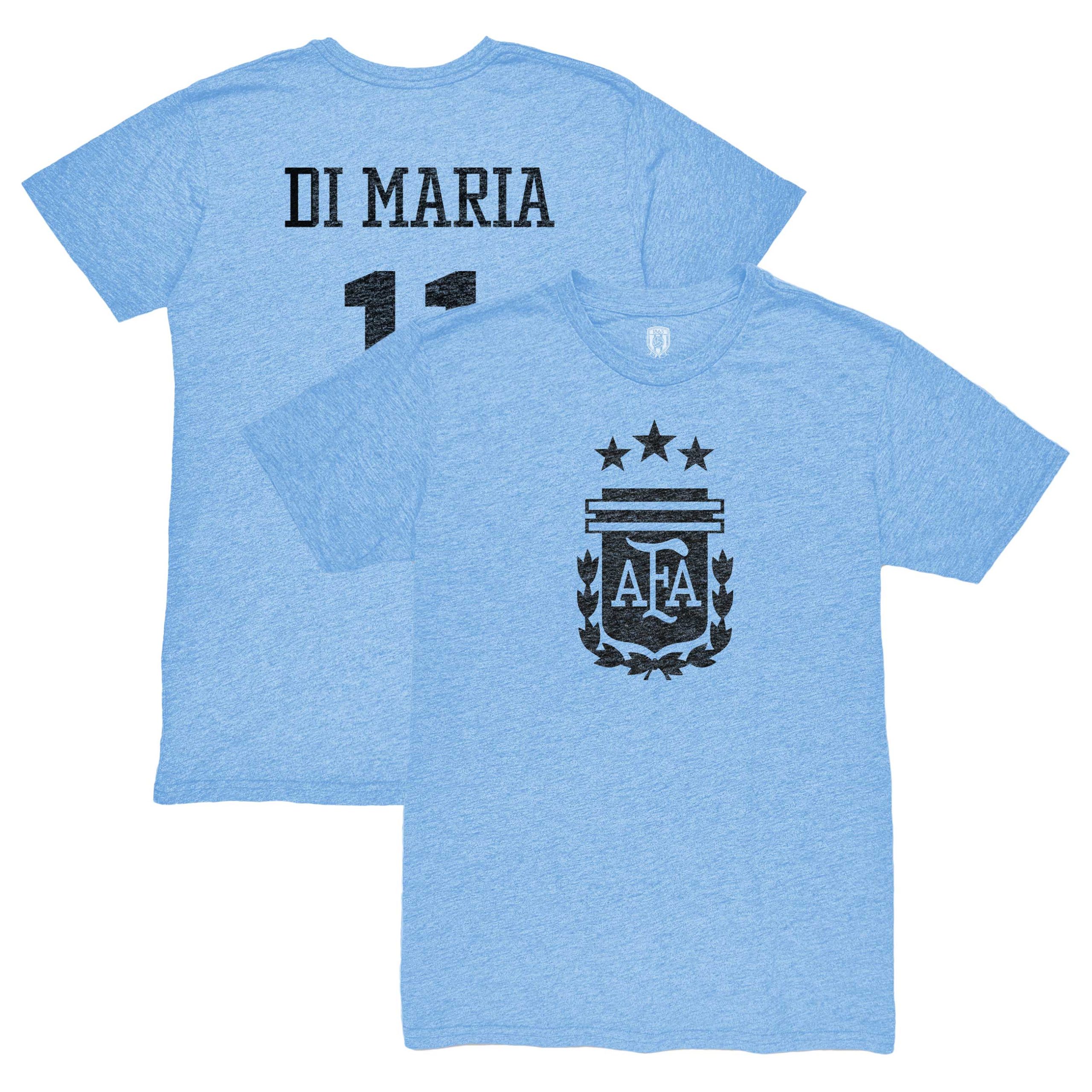 Explore angel di maria argentina national team 1863fc retro player tri-blend t-shirt – light blue – England World Cup Kits and Jerseys