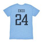 Explore enzo fernández argentina national team 1863fc player vintage tri-blend t-shirt – light blue – England World Cup Kits and Jerseys