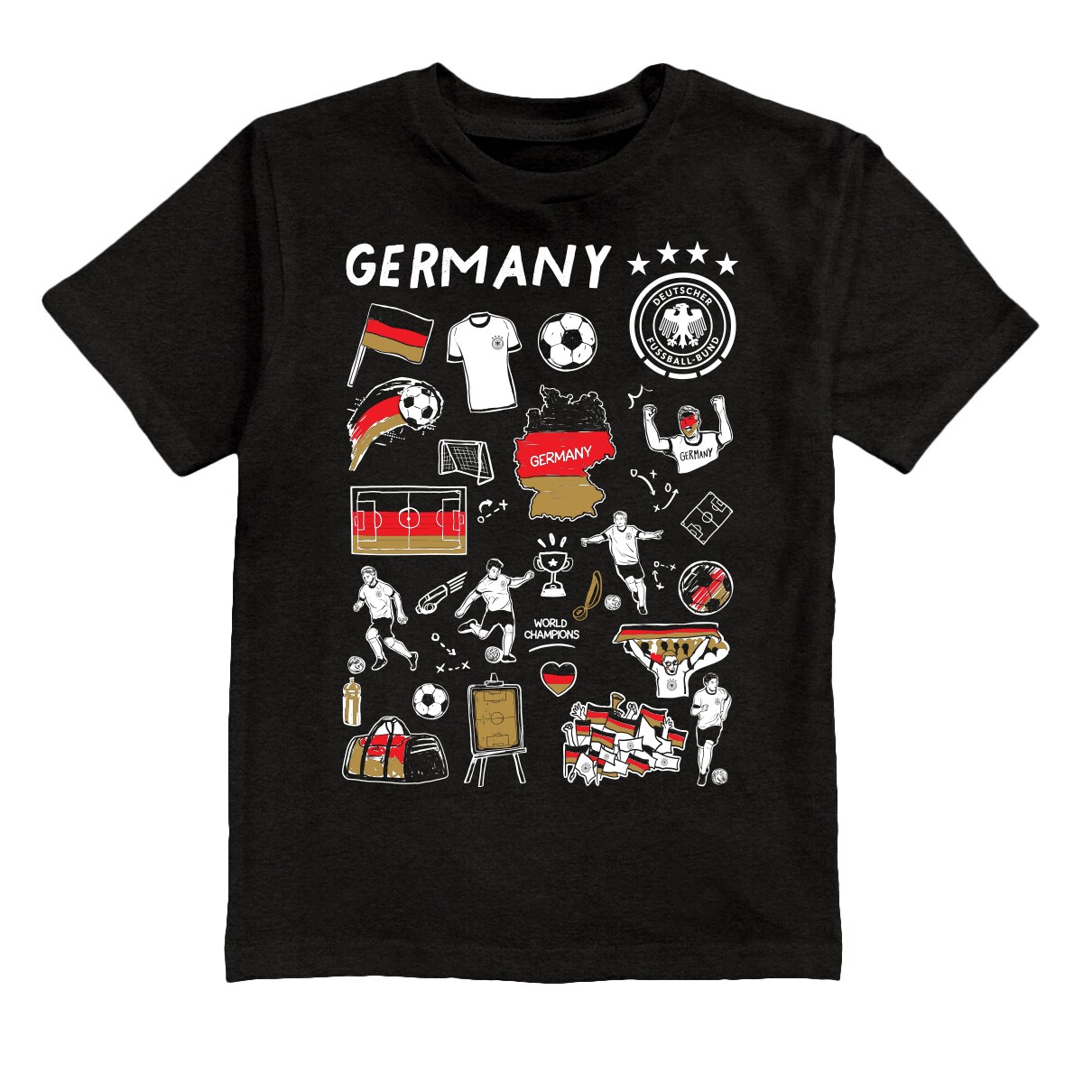 Explore germany national team vive la fete youth impressions artwork t-shirt – black – England World Cup Kits and Jerseys