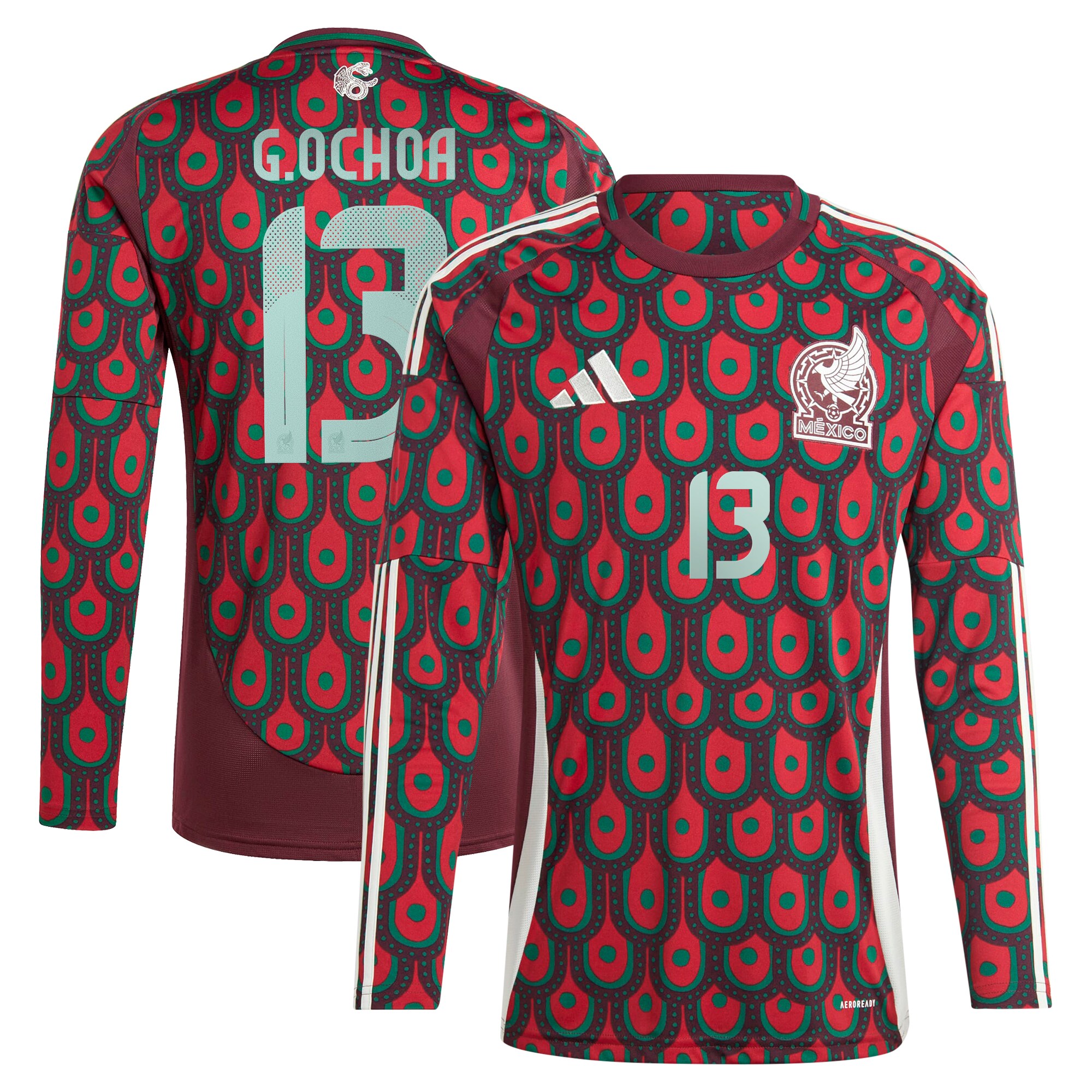 Explore guillermo ochoa mexico national team adidas 2024 home replica player long sleeve jersey – burgundy – England World Cup Kits and Jerseys