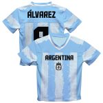 Explore julián Álvarez argentina national team vive la fete football jersey – light blue – England World Cup Kits and Jerseys