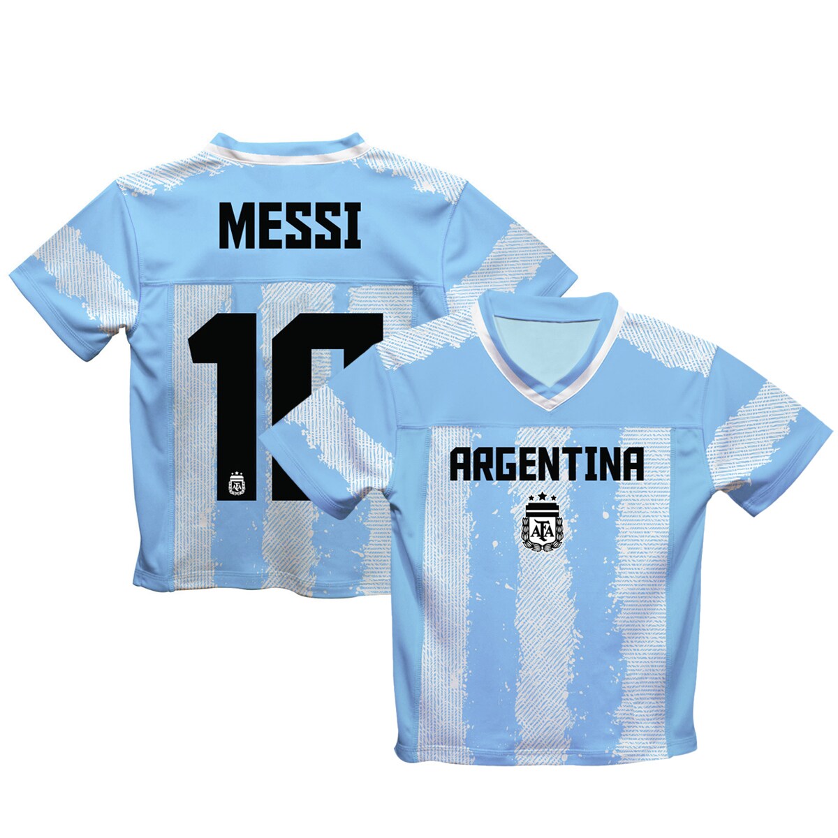Explore lionel messi argentina national team vive la fete youth painted stripes football jersey – light blue – England World Cup Kits and Jerseys
