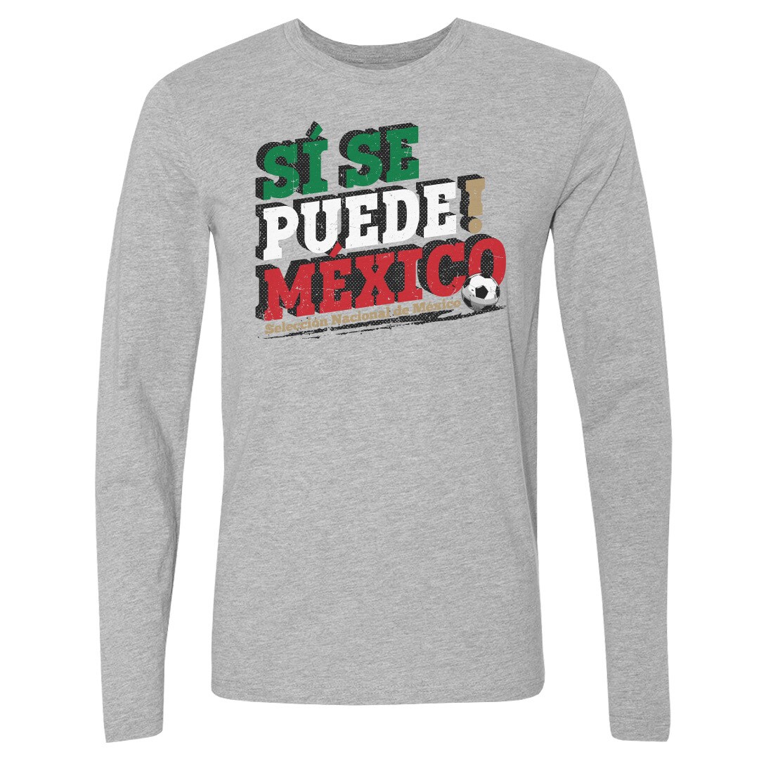 Explore mexico national team 500 level si se puede long sleeve t-shirt – heather gray – England World Cup Kits and Jerseys