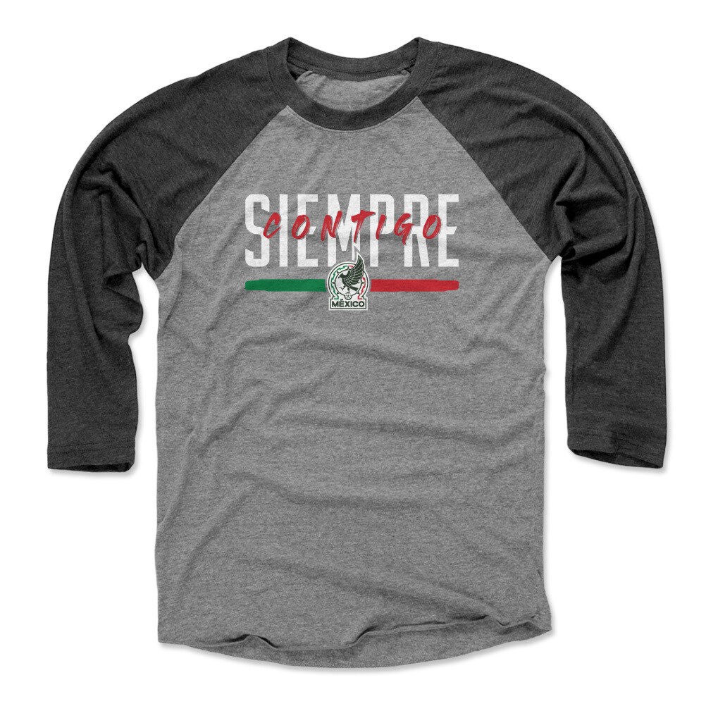 Explore mexico national team 500 level siempre contigo 34-sleeve tri-blend baseball t-shirt – blackheather gray – England World Cup Kits and Jerseys
