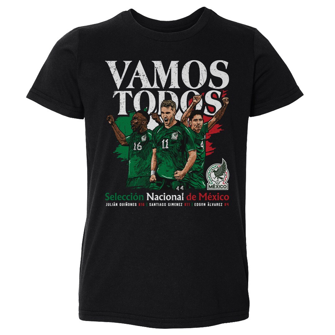 Explore mexico national team 500 level toddler vamos todos julián quiñones santiago giménez amp edson Álvarez t-shirt – black – England World Cup Kits and Jerseys