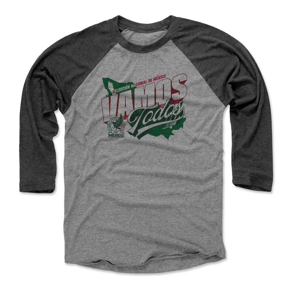 Explore mexico national team 500 level vamos todos country 34-sleeve tri-blend baseball t-shirt – blackheather gray – England World Cup Kits and Jerseys