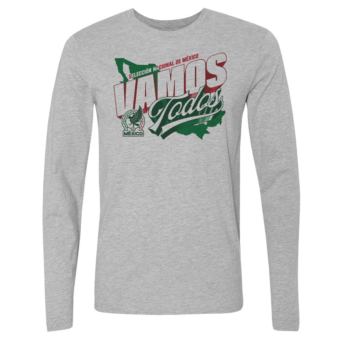 Explore mexico national team 500 level vamos todos country long sleeve t-shirt – heather gray – England World Cup Kits and Jerseys