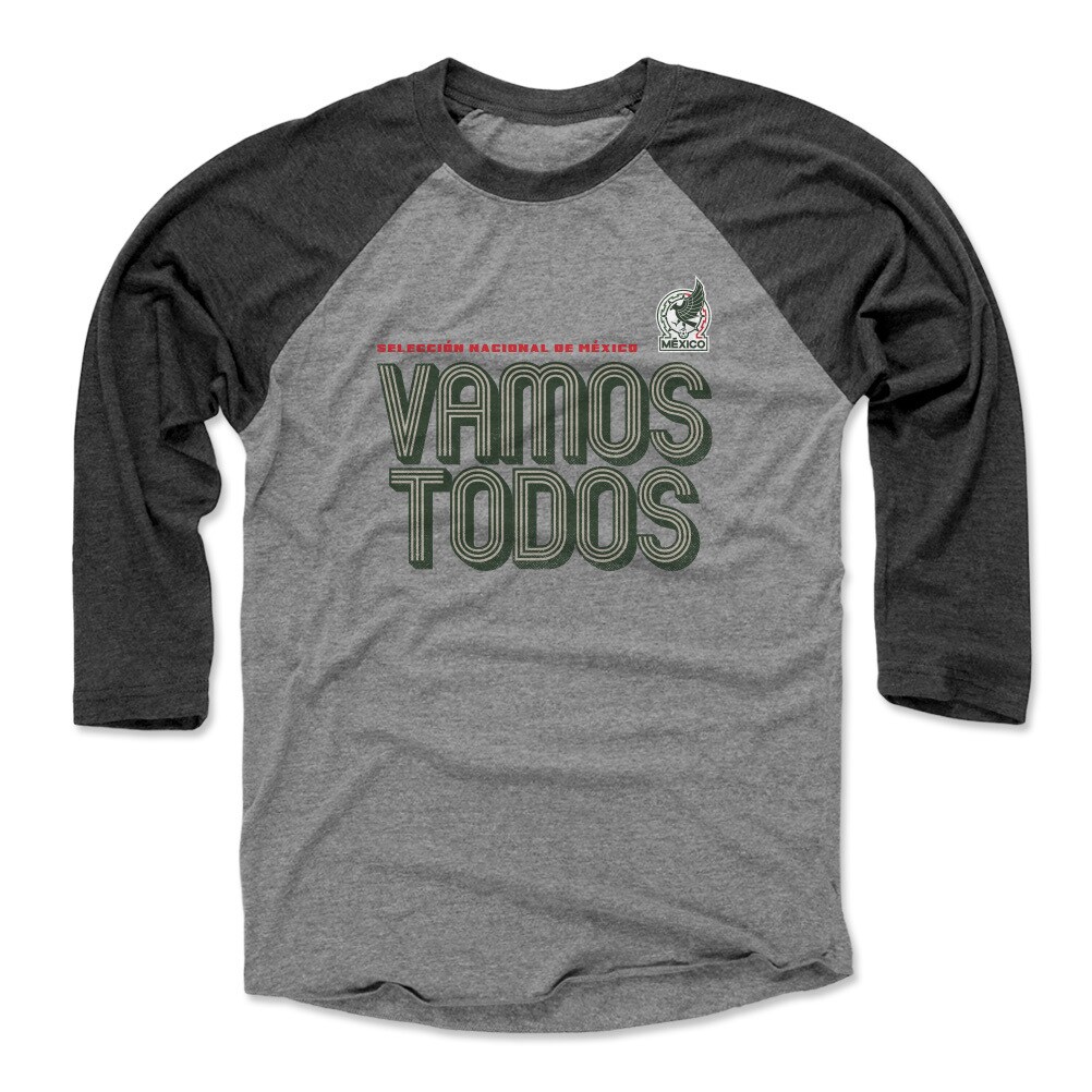 Explore mexico national team 500 level vamos todos inline bold 34-sleeve tri-blend baseball t-shirt – heather grayblack – England World Cup Kits and Jerseys