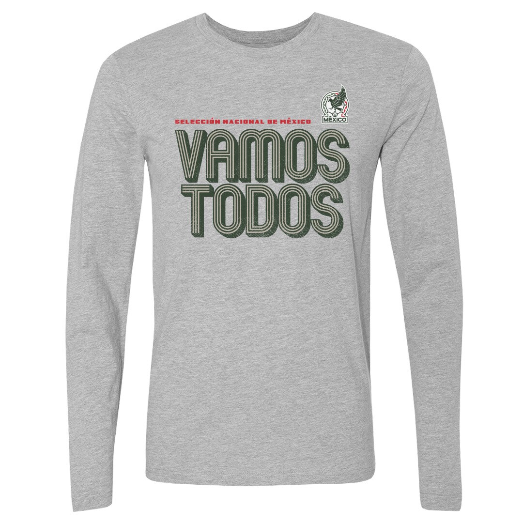 Explore mexico national team 500 level vamos todos inline bold long sleeve t-shirt – heather gray – England World Cup Kits and Jerseys