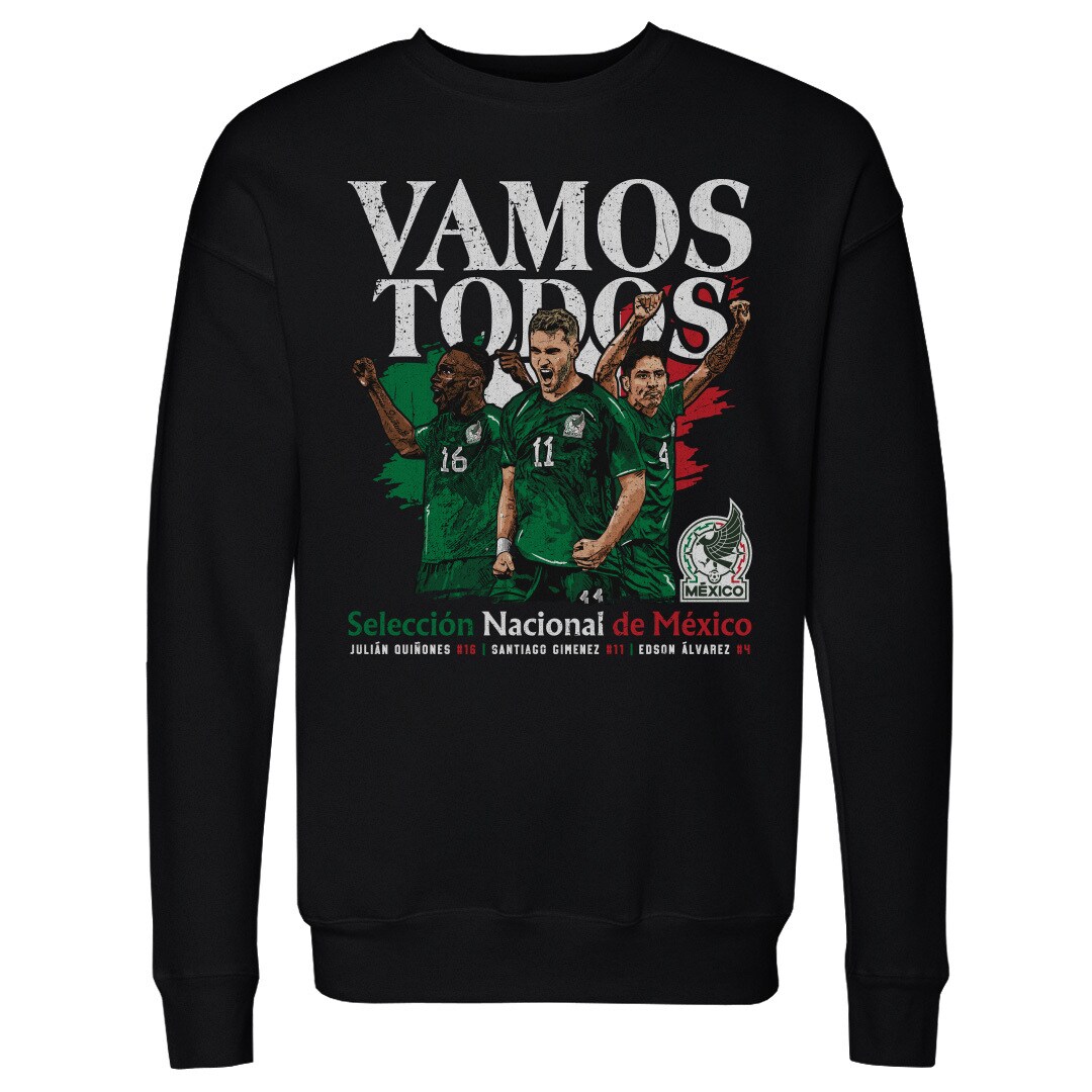 Explore mexico national team 500 level vamos todos julián quiñones santiago giménez amp edson Álvarez pullover sweatshirt – black – England World Cup Kits and Jerseys