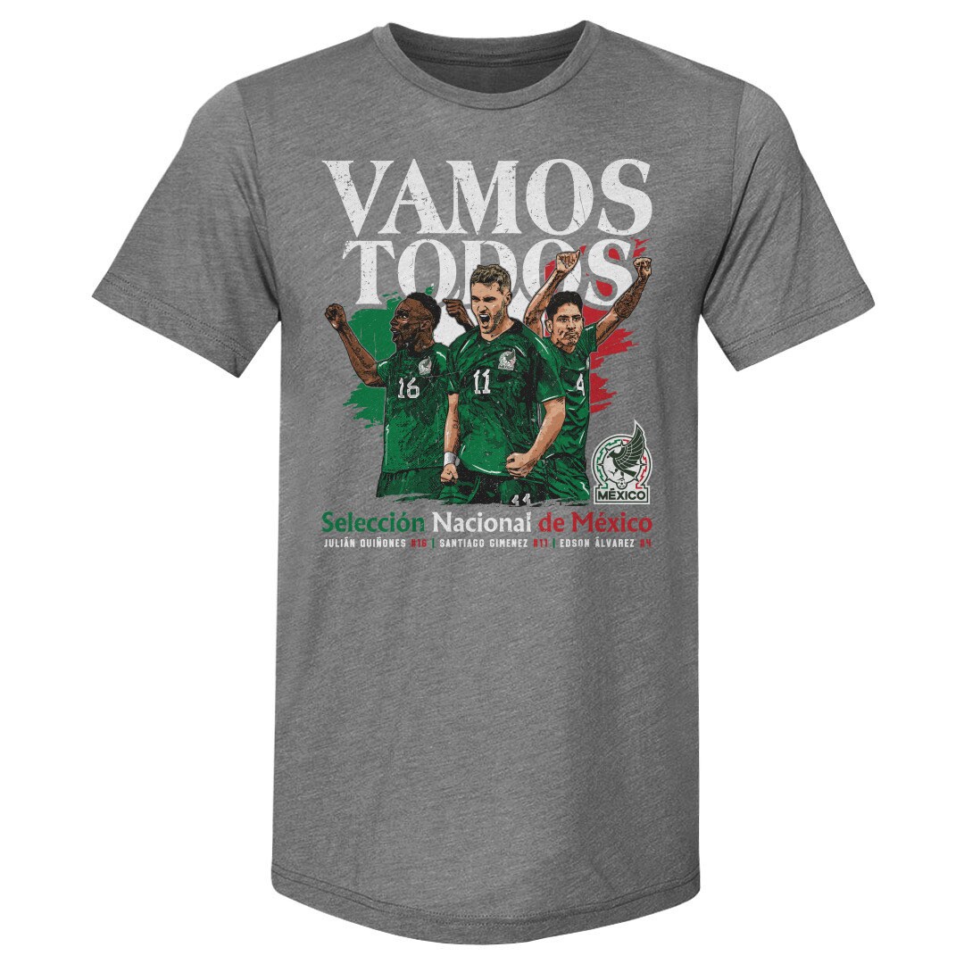 Explore mexico national team 500 level vamos todos julián quiñones santiago giménez amp edson Álvarez t-shirt – gray – England World Cup Kits and Jerseys