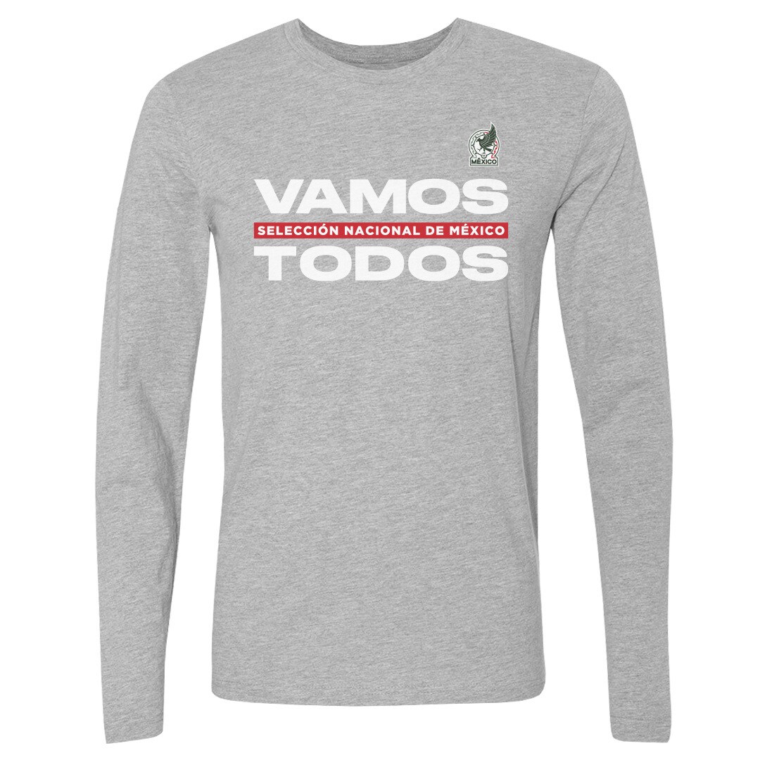 Explore mexico national team 500 level vamos todos long sleeve t-shirt – heather gray – England World Cup Kits and Jerseys