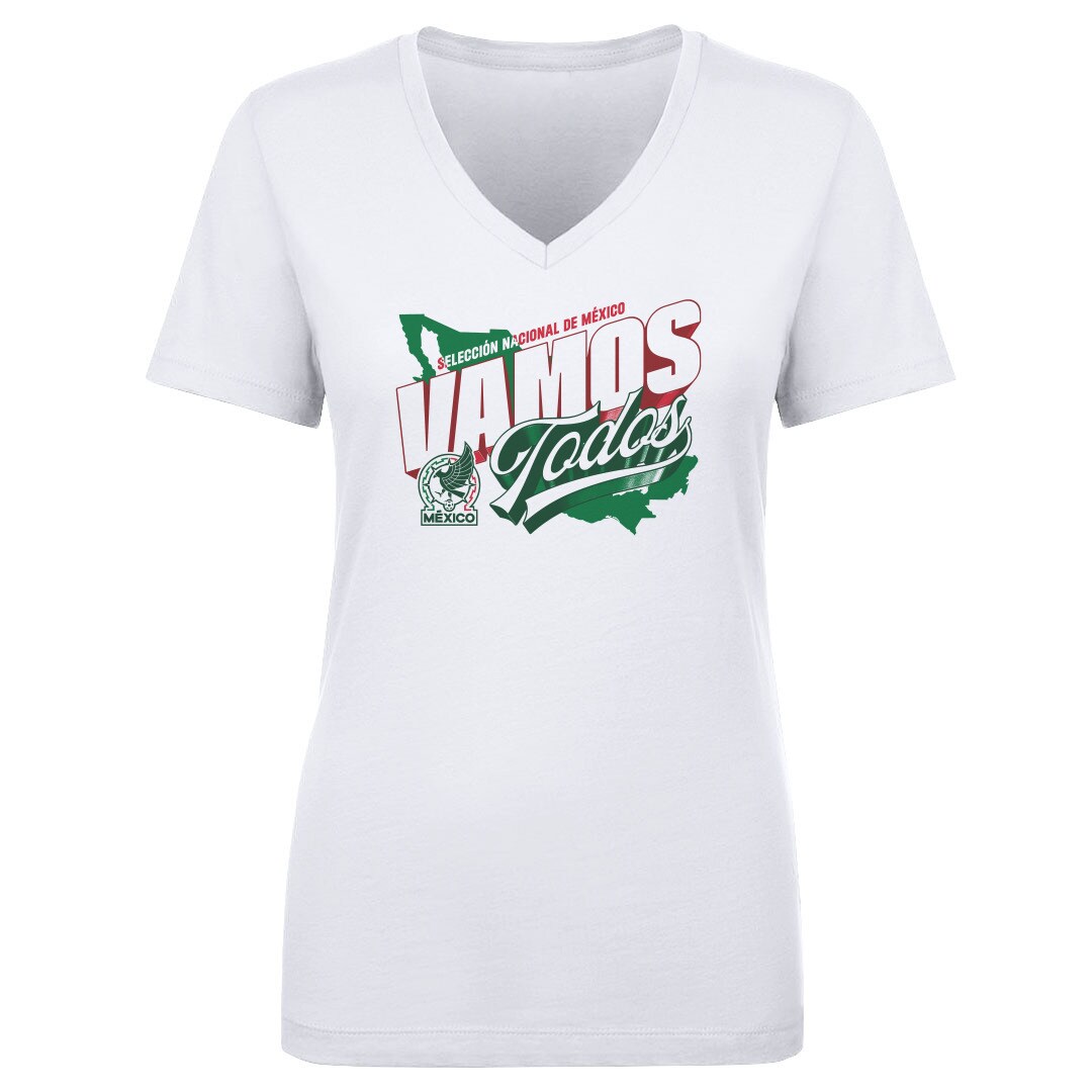 Explore mexico national team 500 level women8217s vamos todos country v-neck t-shirt – white – England World Cup Kits and Jerseys