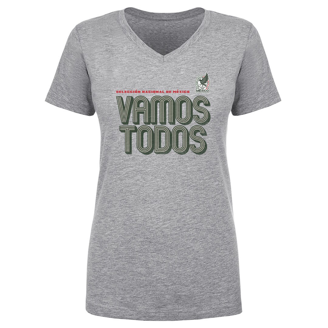 Explore mexico national team 500 level women8217s vamos todos inline bold v-neck t-shirt – heather gray – England World Cup Kits and Jerseys