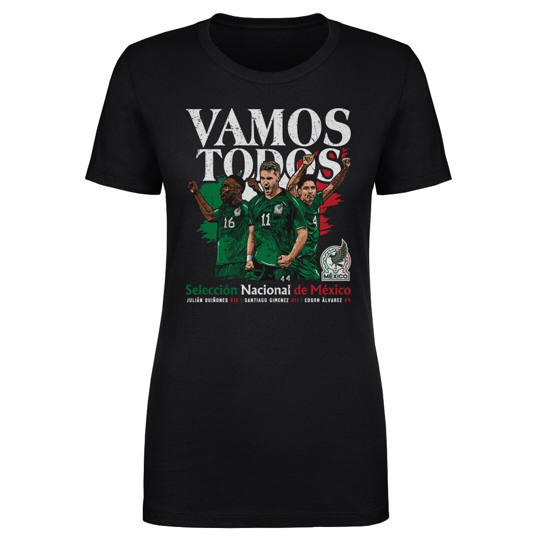 Explore mexico national team 500 level women8217s vamos todos julián quiñones santiago giménez amp edson Álvarez t-shirt – black – England World Cup Kits and Jerseys