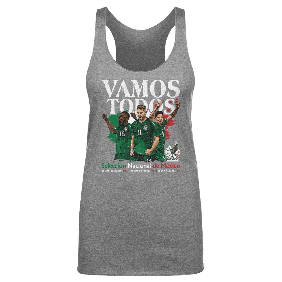 Explore mexico national team 500 level women8217s vamos todos julián quiñones santiago giménez amp edson Álvarez tri-blend racerback tank top – gray – England World Cup Kits and Jerseys