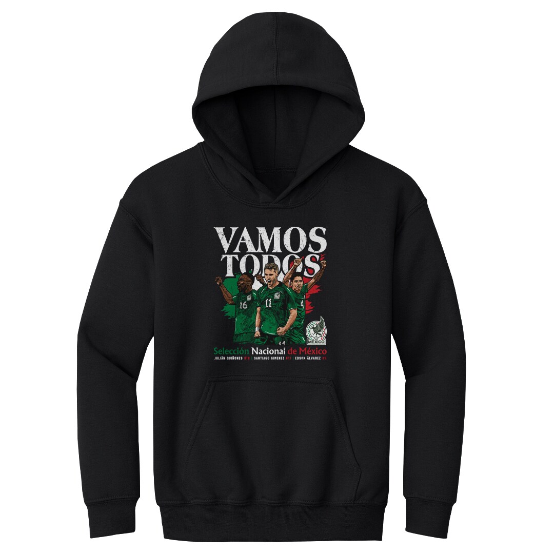 Explore mexico national team 500 level youth vamos todos julián quiñones santiago giménez amp edson Álvarez pullover hoodie – black – England World Cup Kits and Jerseys