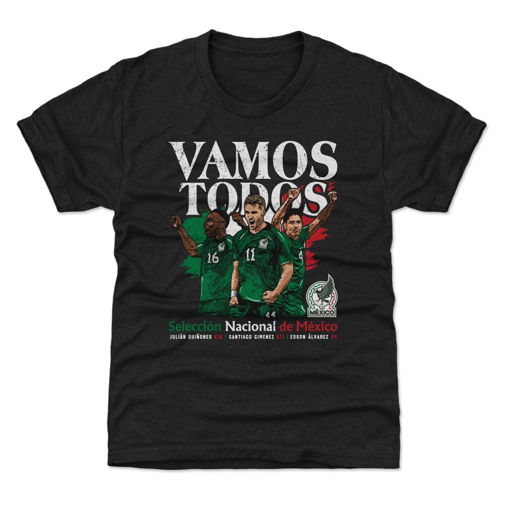 Explore mexico national team 500 level youth vamos todos julián quiñones santiago giménez amp edson Álvarez t-shirt – black – England World Cup Kits and Jerseys