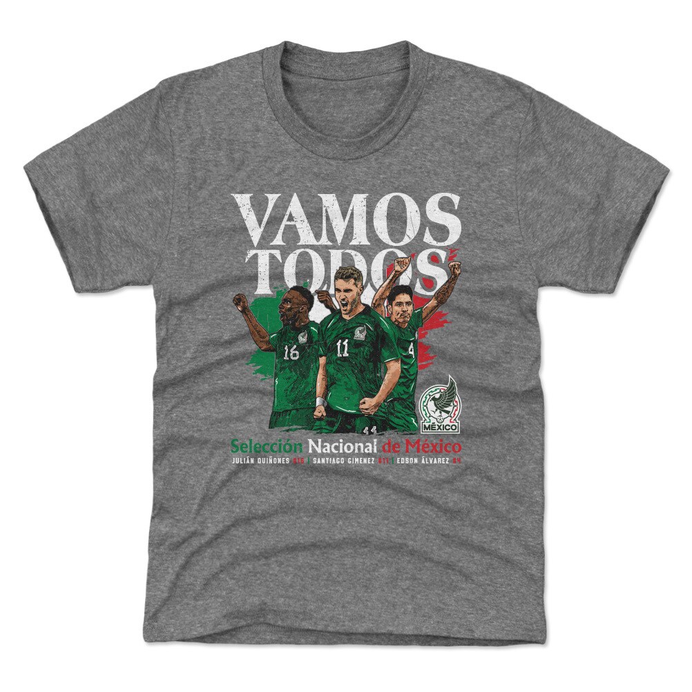 Explore mexico national team 500 level youth vamos todos julián quiñones santiago giménez amp edson Álvarez t-shirt – gray – England World Cup Kits and Jerseys