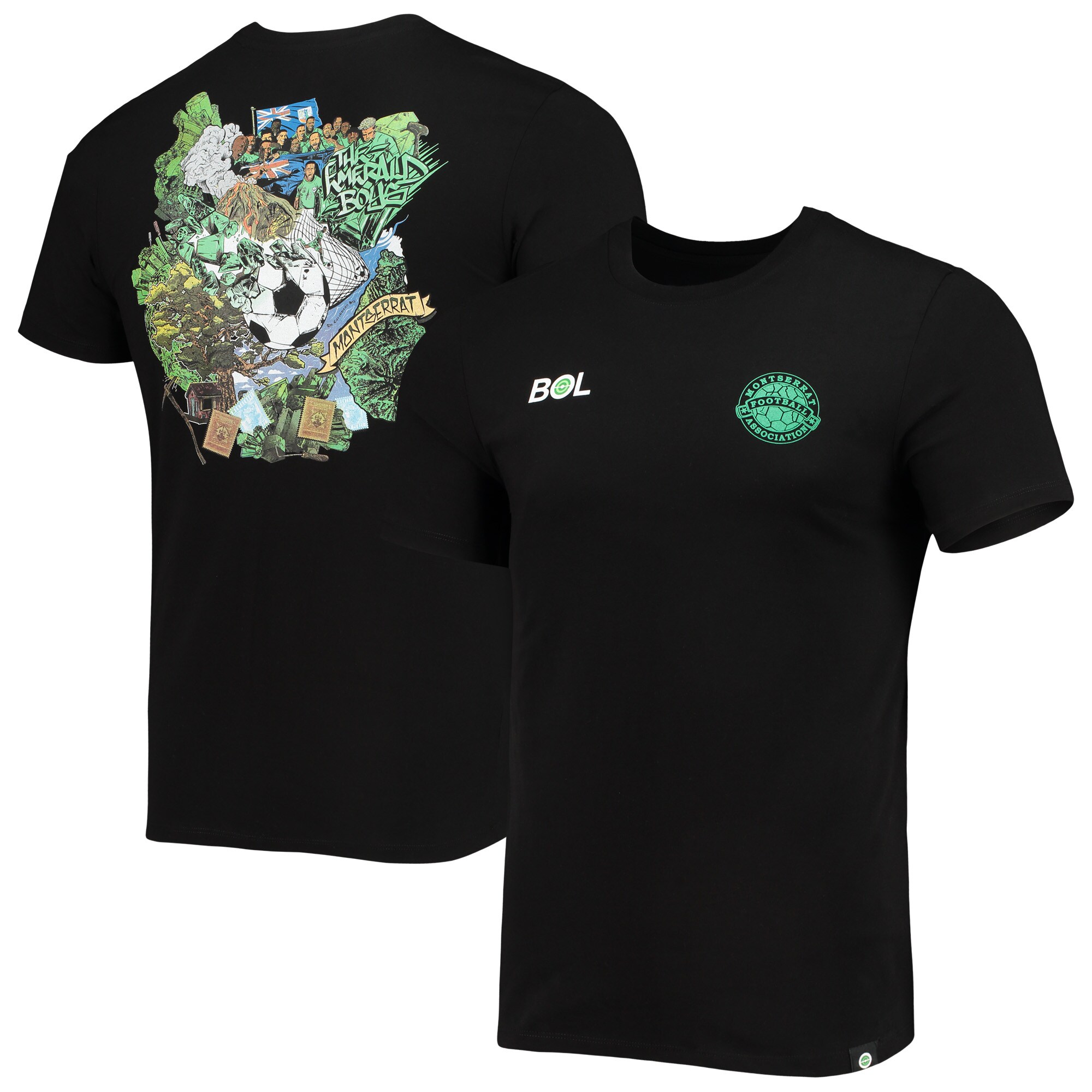 Explore montserrat national team volcano t-shirt – black – England World Cup Kits and Jerseys