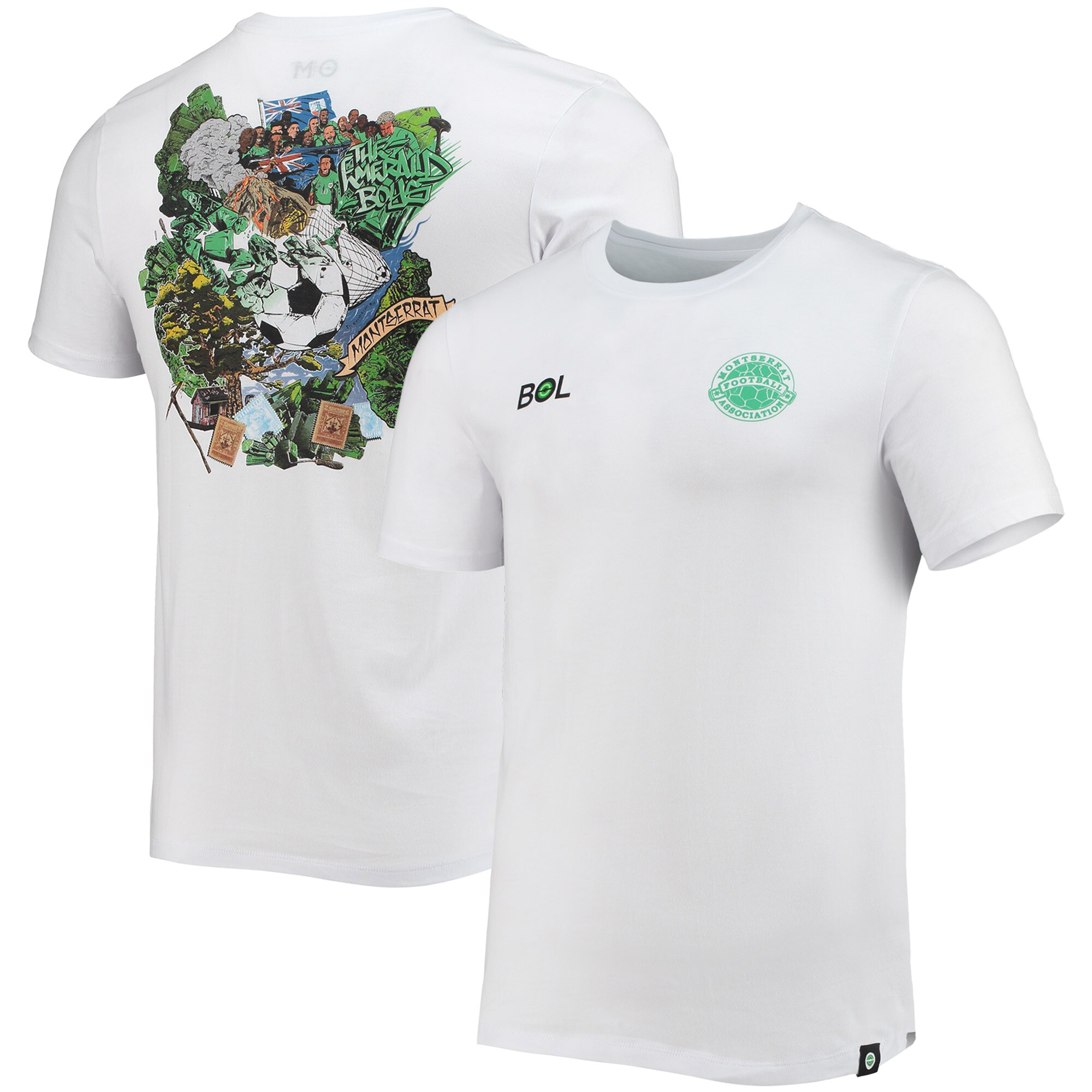 Explore montserrat national team volcano t-shirt – white – England World Cup Kits and Jerseys