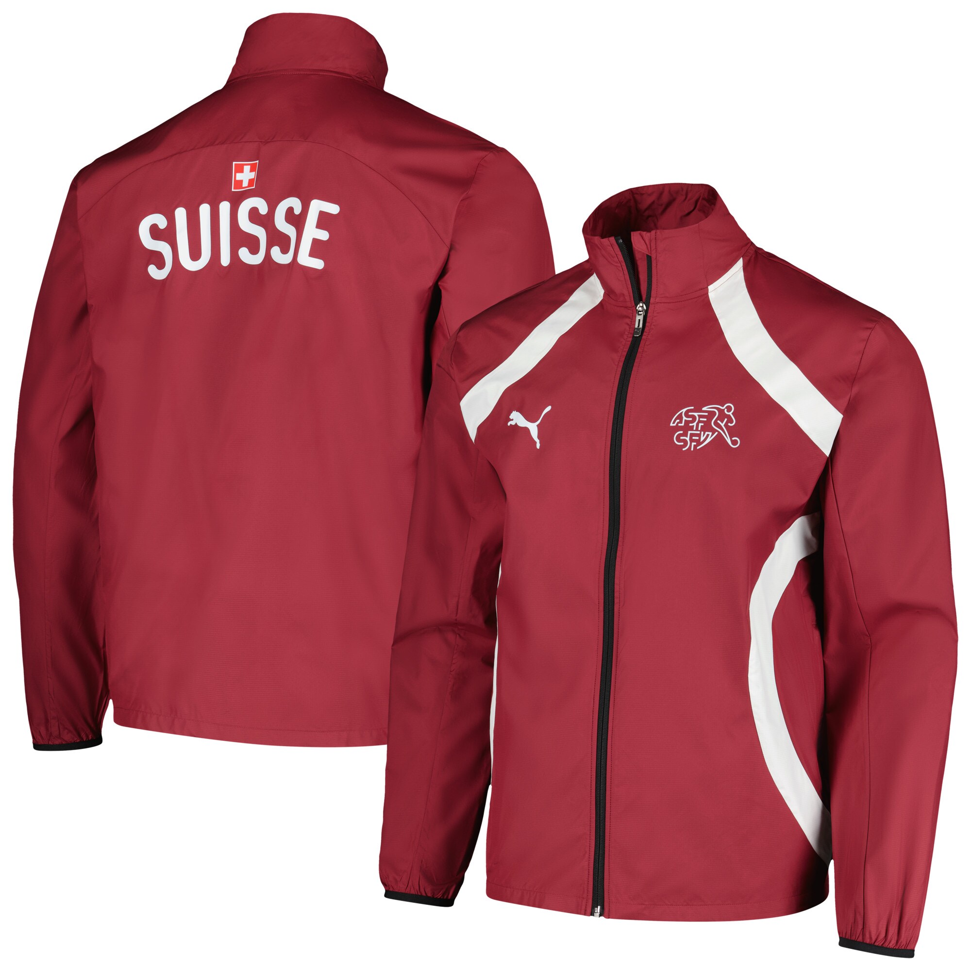 Explore switzerland national team puma 2024 pre-match full-zip hoodie jacket – red – England World Cup Kits and Jerseys